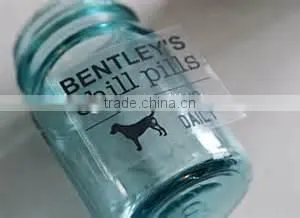logo print transparent plastic label