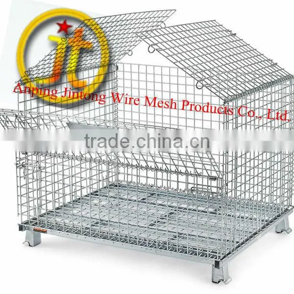 galvanized rolling wire mesh storage container