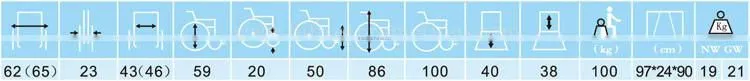 High quality steel frame manual medical wheel chair