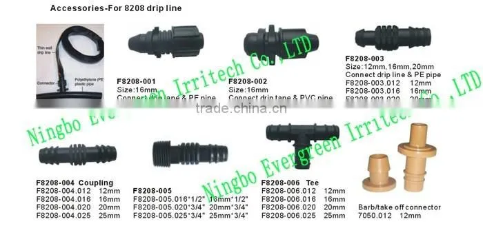 Agricultural watering equipment plastic drip irrigation pipe with low pressure