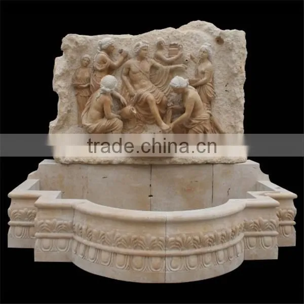 Russian style granite wall fountain with figure statue