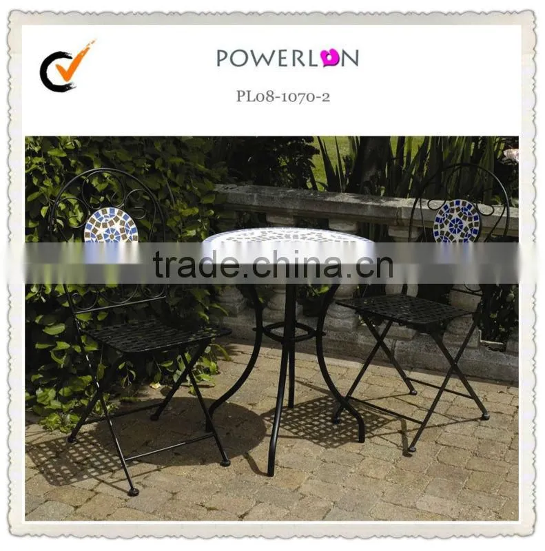 Outdoor ceramic tile table