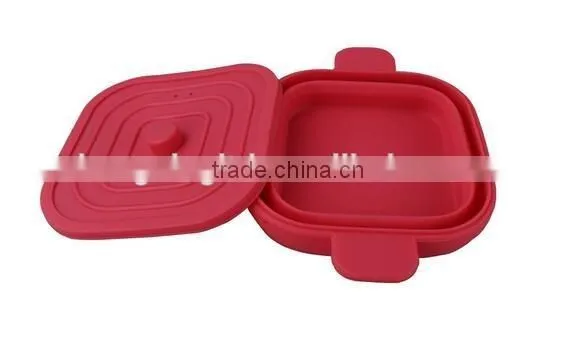 Portable Collapsible Silicon Bowls with Lids