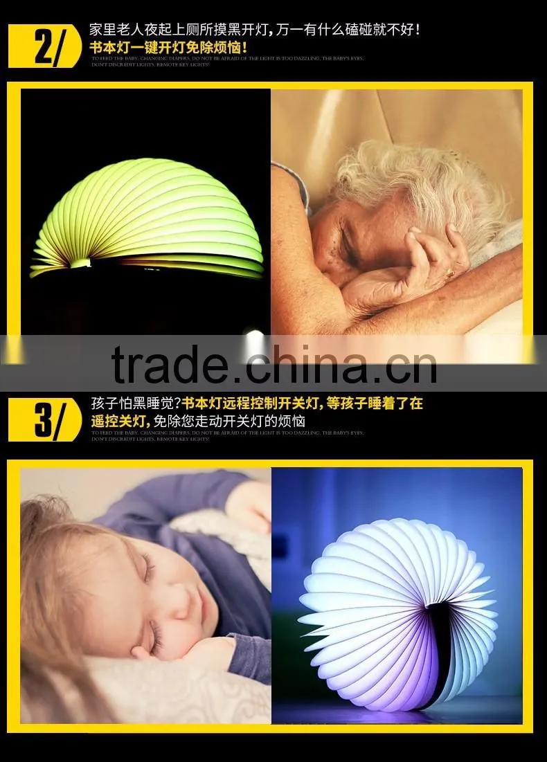 Creative Colorful LED Book Shape Night Light Beautiful Table Lamp Lights