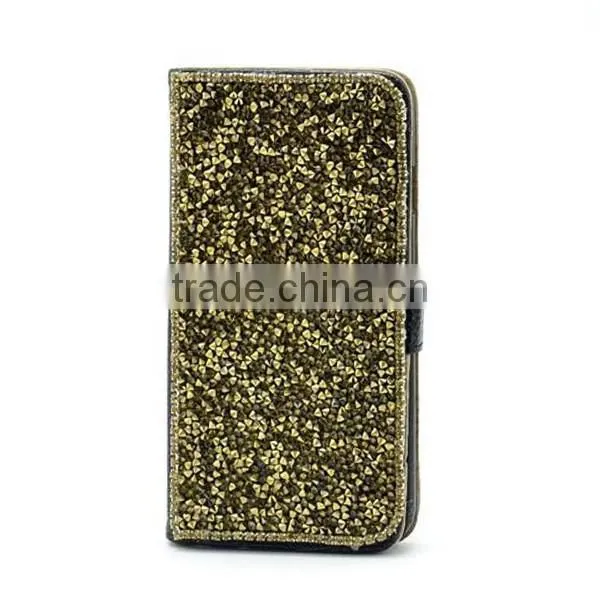 For iphone6 shiny PU leather flip phone case, glittering leather phone cover, pu leather flip case for iphone6