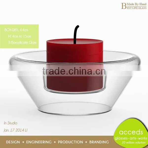 OEM/ODM Cheap Novelty Borosilicate Glass Tea Light Candle Holder