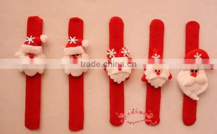 Novelty Christmas Wrist Decoration Toys Snowman Slap Bands Pat Circle for Kids & Adults Christmas Supplies Gift