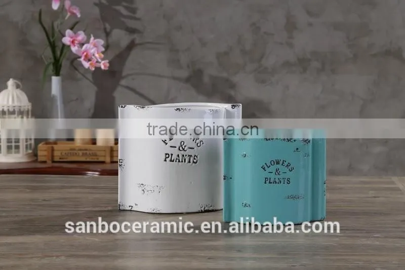 hot sale colorful archaistic garden stoneware/ceramic flower plants/flower pot