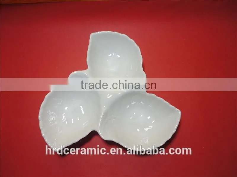 High quality hotel white ceramic dinner plate nut dish and candy plate