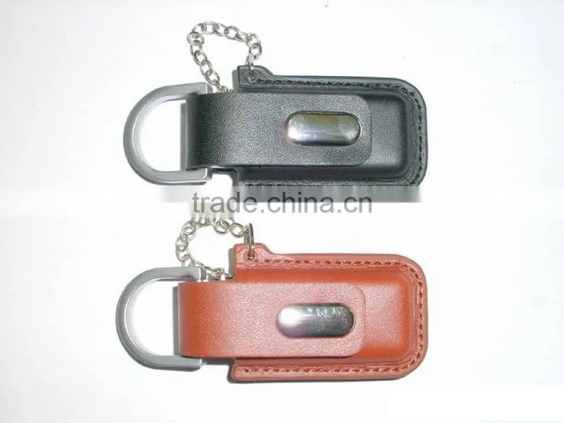 promotional swivel leather USB flash disk