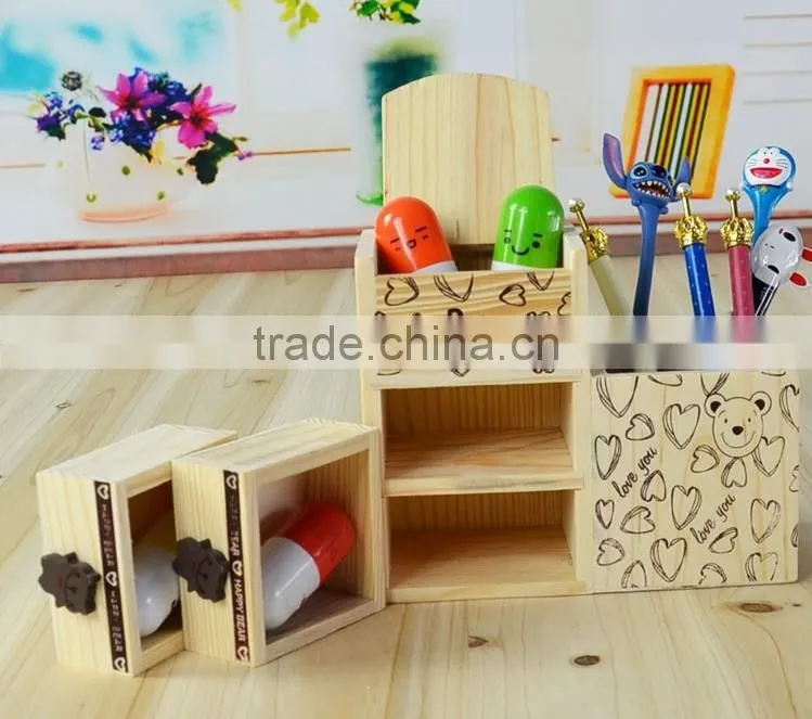 Children's prize gift wooden pen container