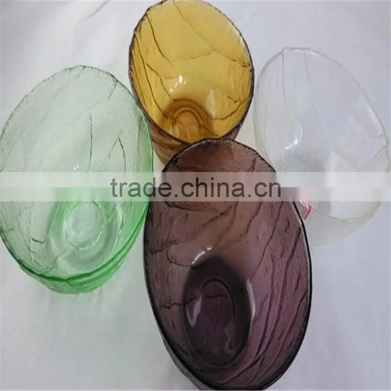 high quality flower theme big glass salad bowl