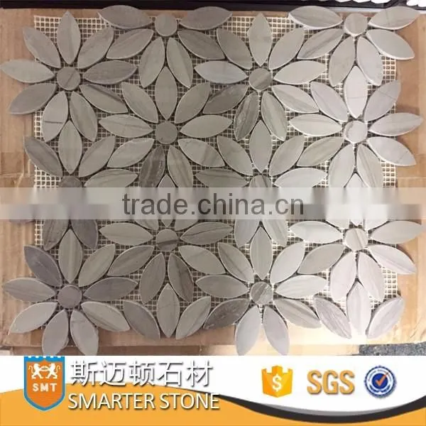 Flower pattern stone mosaic wall marble mosaic for hotel bathroom