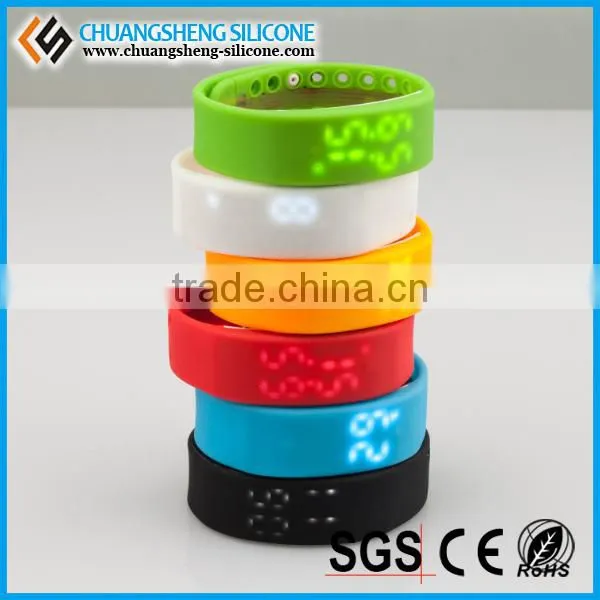 Outdoors sports accessory pedometer, silicone wristwatch
