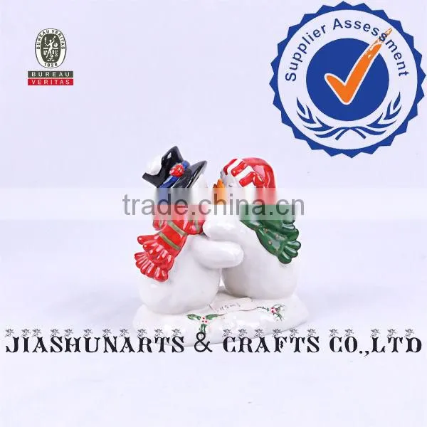 Ceramic Christmas Kiss Snowman Decoration outside cheap