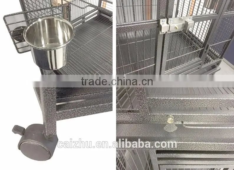 190cm Twin Double Parrot Aviary Bird Cage With Play Roof Top Ladder