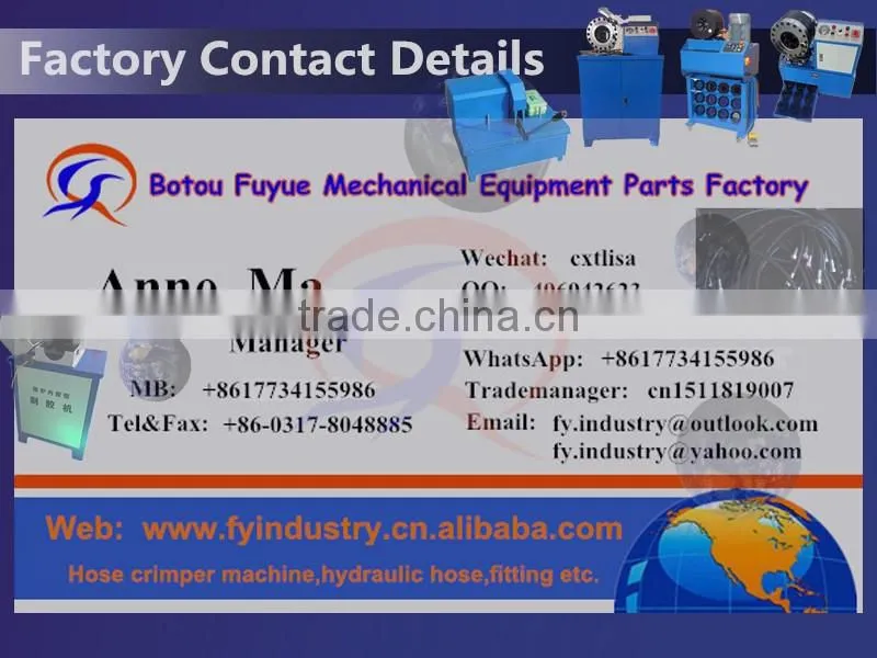 1/8-2'' 10 sets free dies hydraulic pipe hose crimping machine FY-91H for hydraulic hose crimper