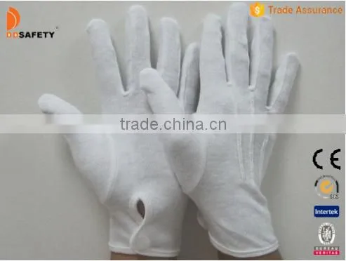DDSAFETY 2017 100% Bleach Cotton Interlock Safety Gloves With Steel Buttons