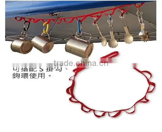Adjustable PP Webbing Hanging Tape Hooks For Camping