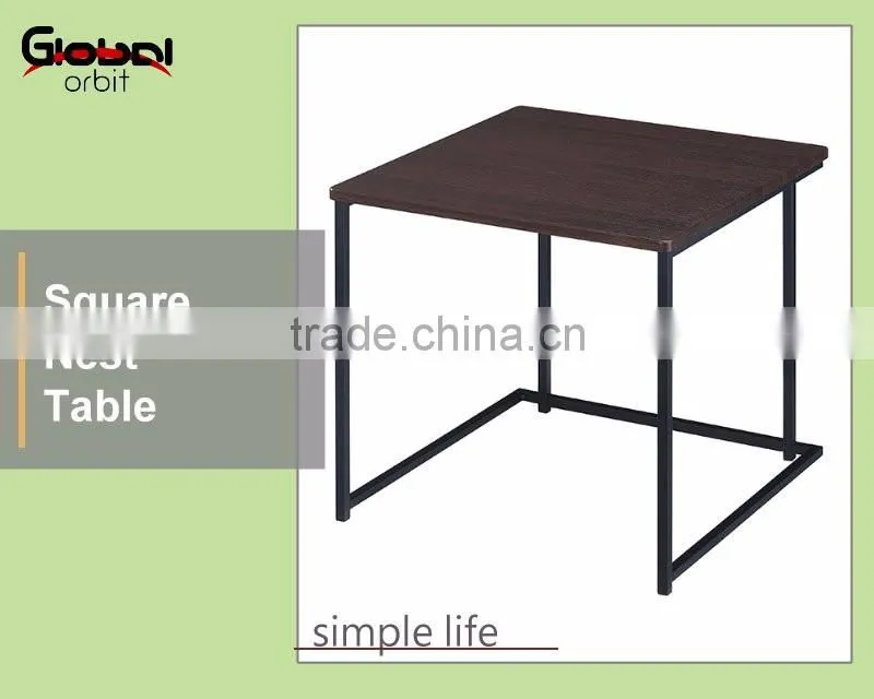 Living Room Furniture Durable Metal Frame Square Glass Top Console Table