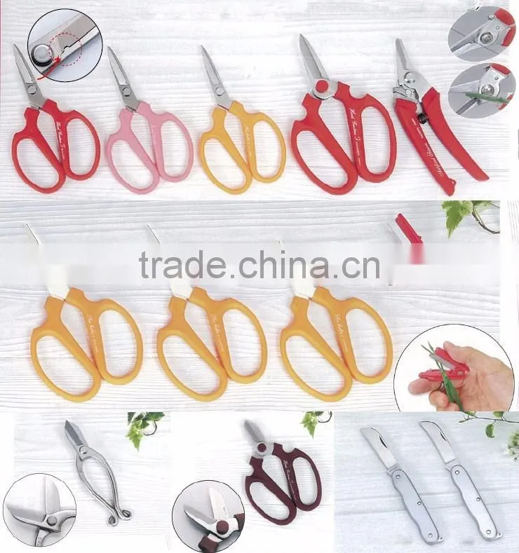 Various types of professional bonsai scissors made by craftsman
