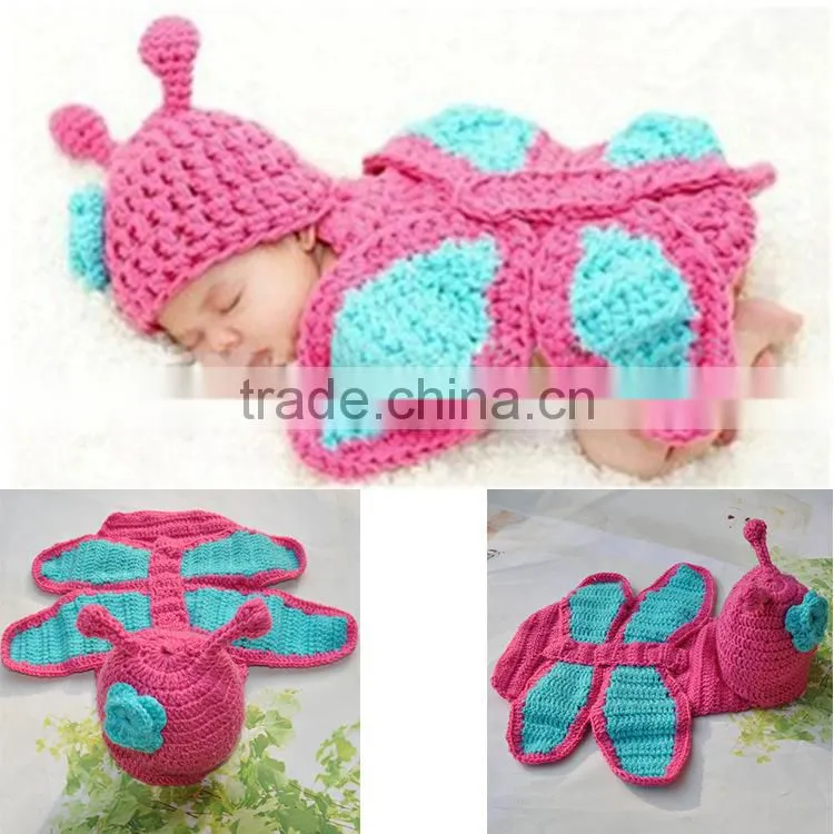 Photo Prop Knitted Baby Set Clothing Butterfly Shape Baby Clothing Sets