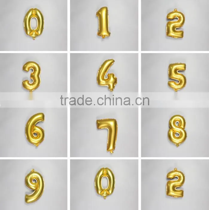 16 inch helium Inflatable Foil Balloons party Decoration gold foil/aluminum balloon