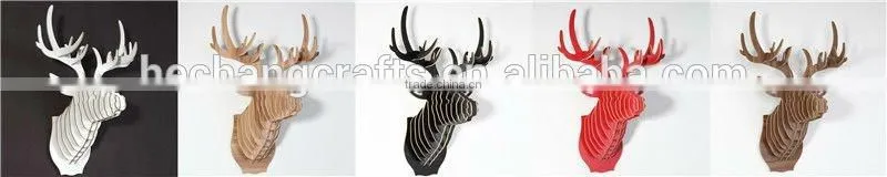 wooden animal heads trophy head bull