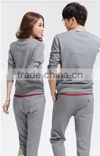 wholesale man's fashionable plain solid color long sleeve sweatshirt track suit , sports wear