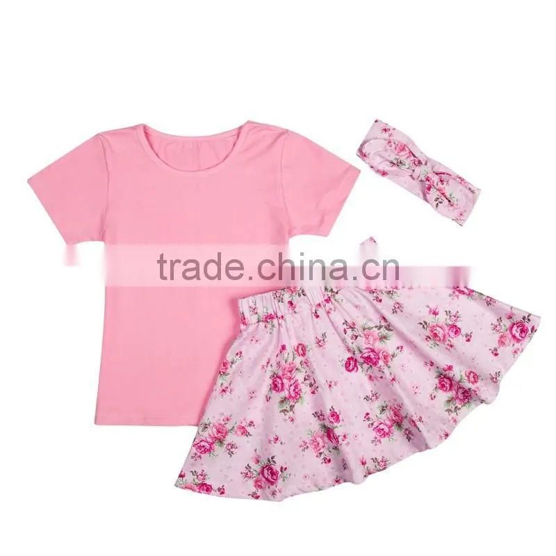 Chinese clothing manufacturers Baby product Girls Fashion Knitted cotton top + Skirt baby clothing sets