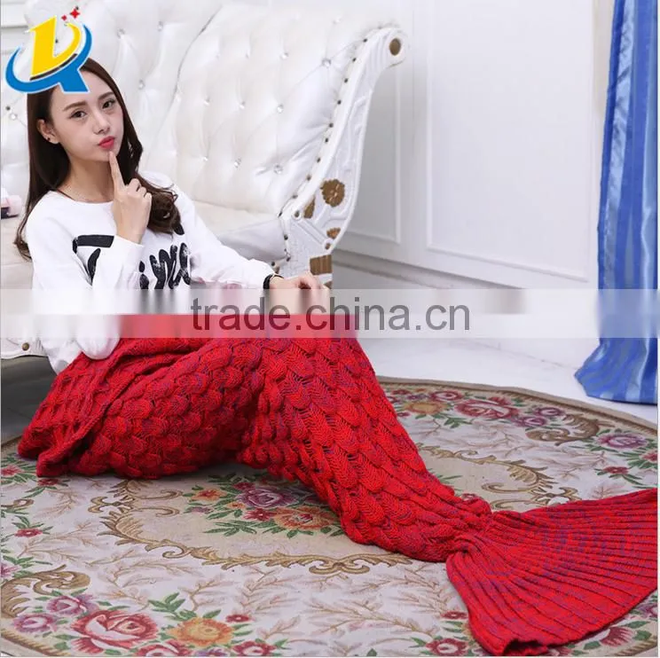 wholesale knitted crochet mermaid tail blanket mermaid tail sleeping bag