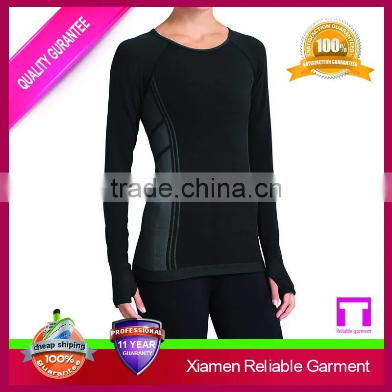 Blank purple wholesale long sleeve women dry fit sport t shirts