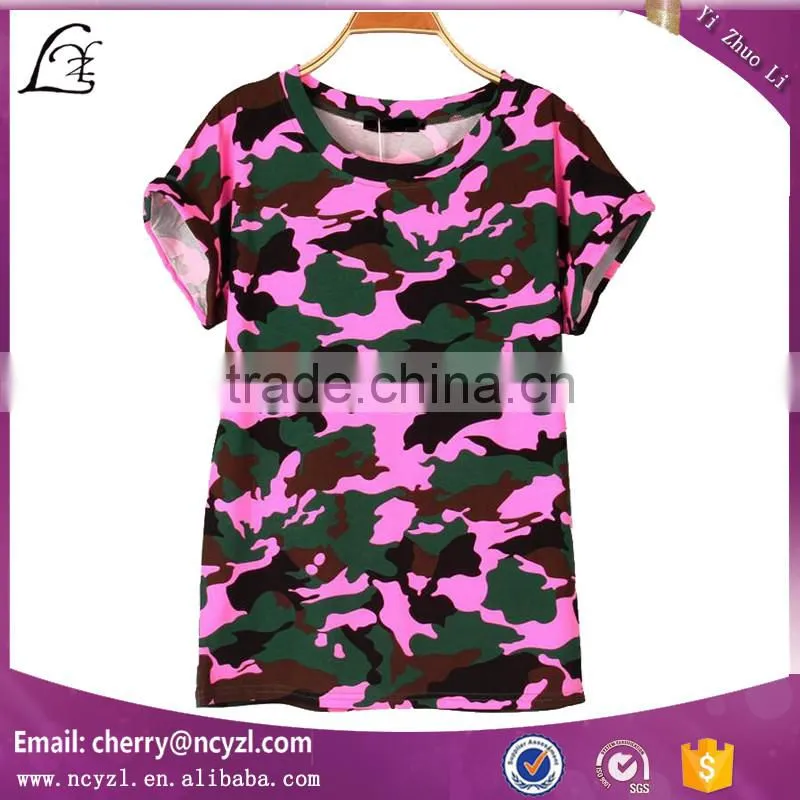 custom wholesale women camouflage uniform t shirt or suit