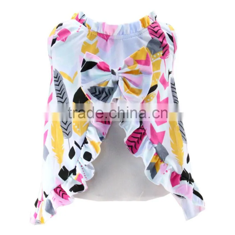 Latest Party TOP Designs Photos Lovely Baby Girls Feather Top Designer One Piece Party top