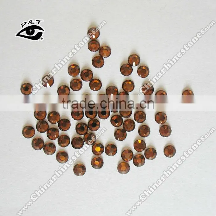 DMC rhinestone flat back crystals ss16 Tea smoked topaz color