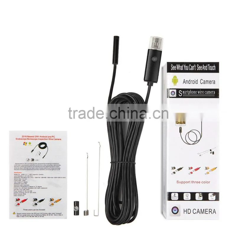 Genuine high-definition waterproof 7mm two-in-one phone Andrews endoscope industrial detection camera 2/5/10 meters