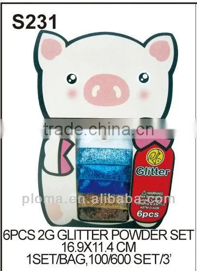 6 PCS 2G GLITTER POWDER