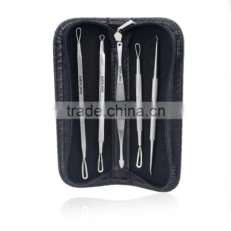 blackhead remover tool with leather pouch