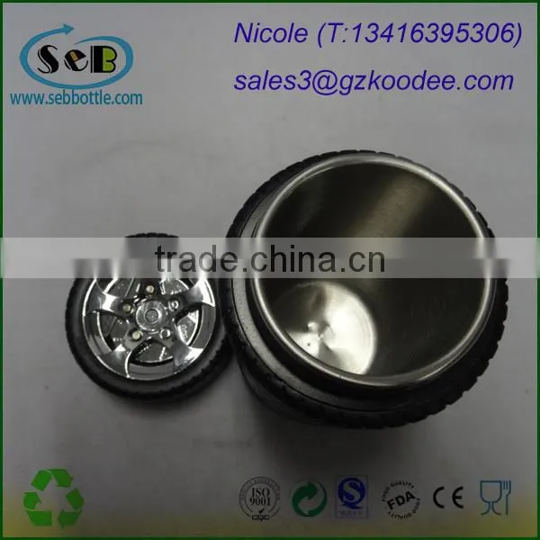 High-Quality+Eco-friendly+Healthy+tire shape stainless steel vacuum mug