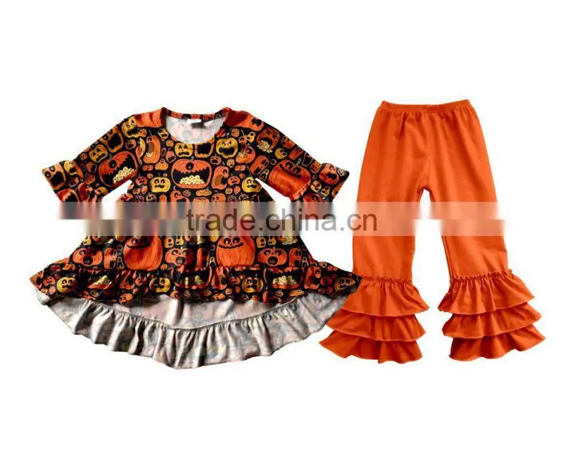 Halloween Pattern Toddlers Girls Clothing Wholesale Girls Printing Boutique Outfits Kids Clothing Design Baby Clothing China