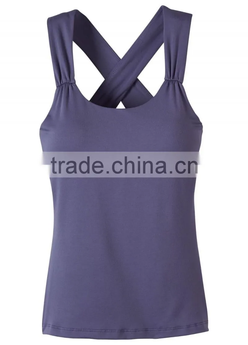 wholesale womens tank top fitness pueple x back bodybuilding apparel