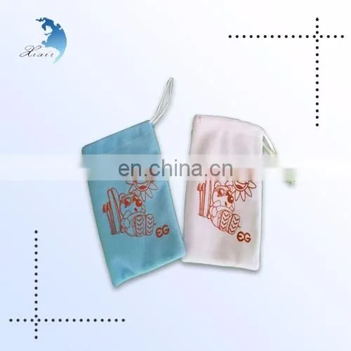 Custom design embroidered velvet fabric package multi-function silk velvet fabric screen printing velvet bag