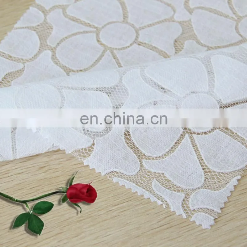 2014 fashion burnt-out polyester/cotton solid lace for all ladies' garment accessories