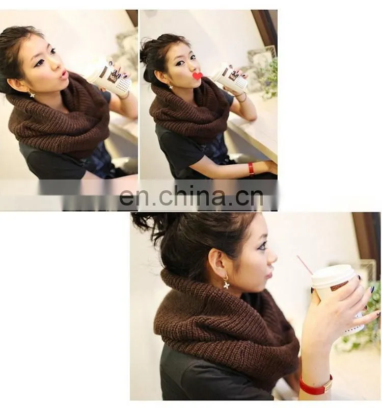 2018 wholesale hot selling fashion warm infinity loop knitted scarf