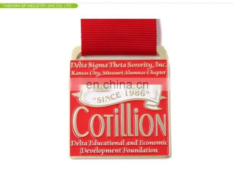 customized educational and economic metal medal with ribbon