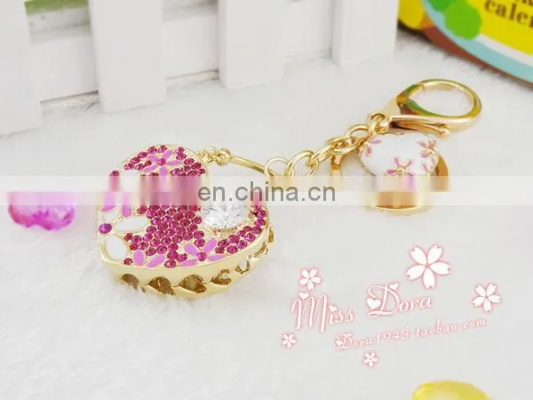 Wholesale double heart jewel keychain CD-KD039