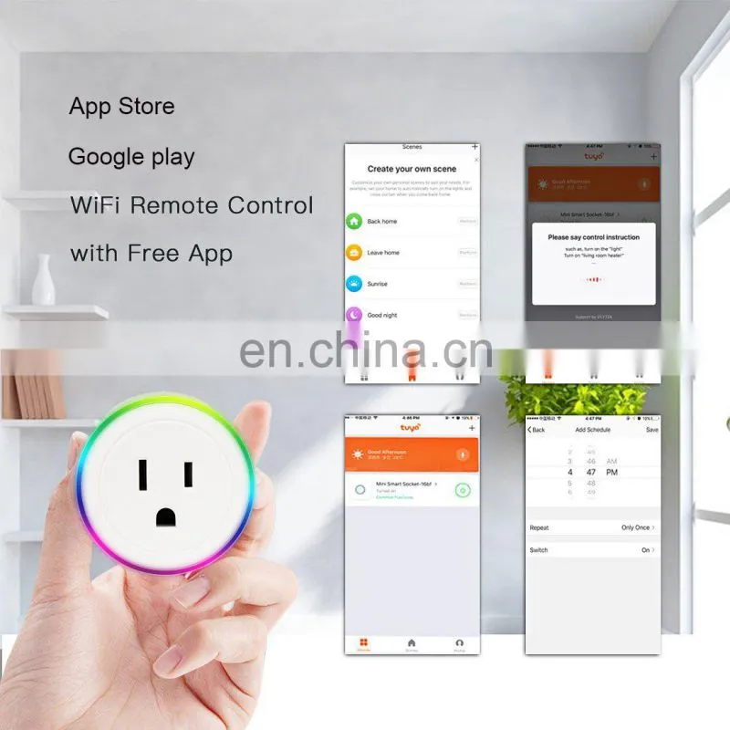 2020 New Arrivals RGB Smart Plug Home Amazon Google APP Remote Control Home Alexa Mini RGB LED WiFi Smart Plug