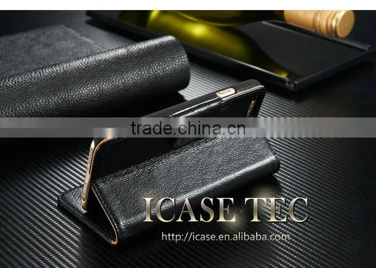 Lichee pattern Leather Card Wallet for iphone 6 flip leather wallet case, leather case for iphone6 4.7" 5.5"