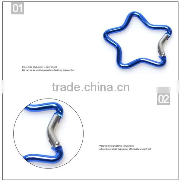 Metal fashion printing star carabiner aluminium hook