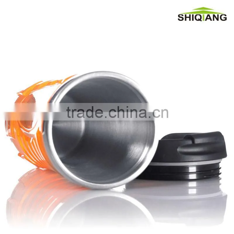 450ml double wall auto tumblers with colorful plastic outer shell